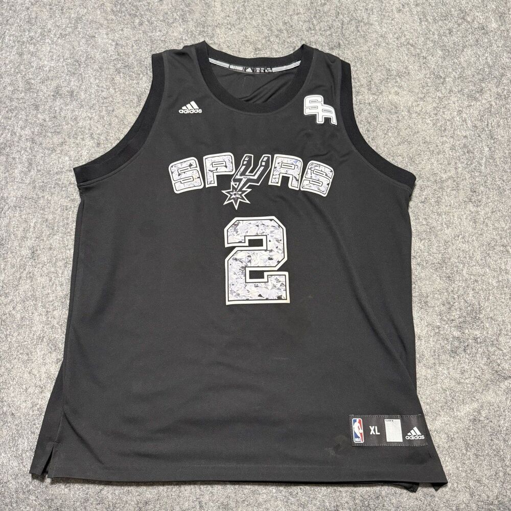 Kawhi Leonard San Antonio Spurs Jersey XL Adidas Diamond Pattern Black